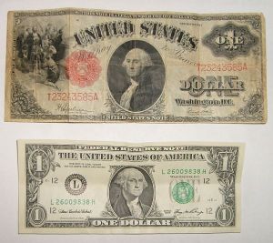 A one dollar bill from 1917. Source: www.treasurenet.com