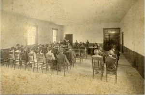 Emmett at moot court. He's either arguing the case or sitting in as the court reporter. Source: Stetson.edu