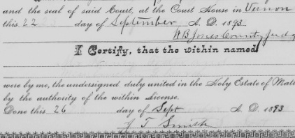 The license came from Vernon, but the wedding could have taken place anywhere in Florida.