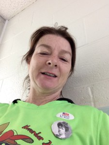 That's Minnie on my shirt. Excuse the rough look. I ran before I hit the voting booth.