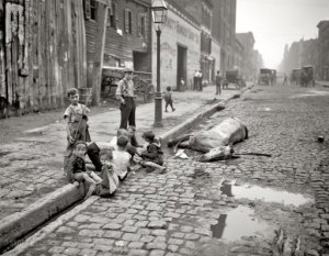 A shot from real life in 1905. Not exactly pretty. Image source: http://www.shorpy.com/node/7521