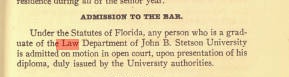 Emmett presented his diploma to Judge Locke in Jacksonville and was duly sworn in. Source: Stetson University archives.