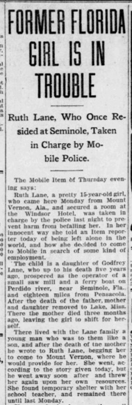 The headline got my attention. Source: The Pensacola Journal, January 1907.