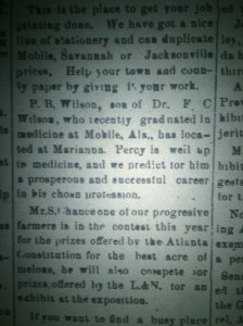 A piece of the puzzle falls into place. Source: The Chipley Banner, 1895.
