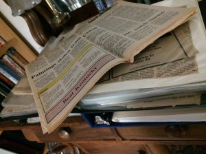 I kept all of my old clips, and old journalism class notes.