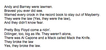 "The Ballad of Andy and Barney," also known as "The Gangster's Mistake." 