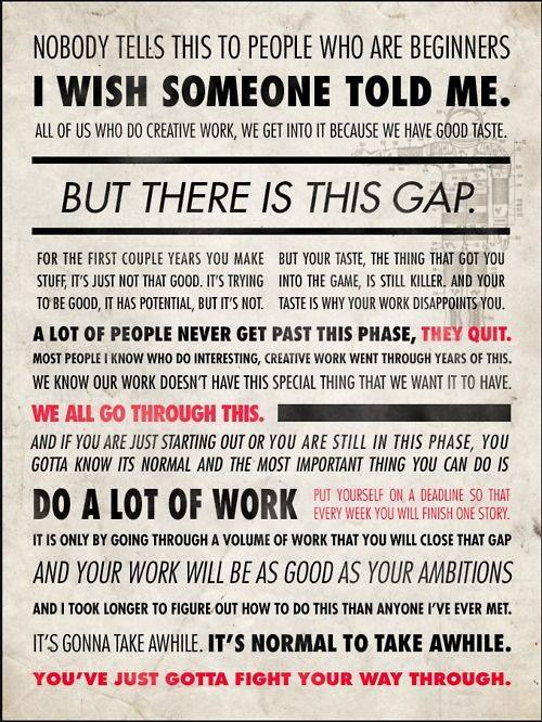 Credit to Ira Glass; Source: The Writer's Circle