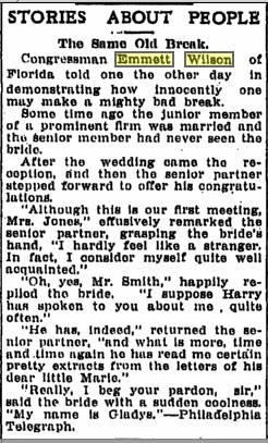 Emmett should probably stick to his day job. Source: Flint  Journal, 1913.