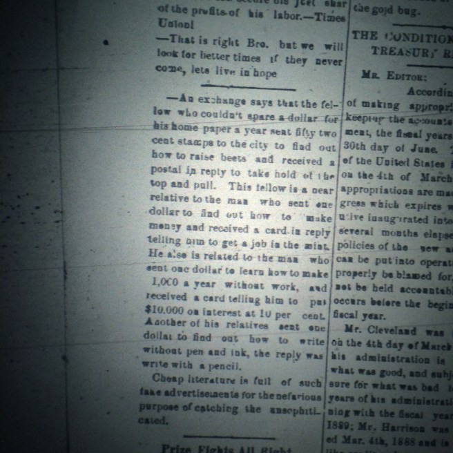 Victorian shysters. Source: The Chipley Banner, 1894.