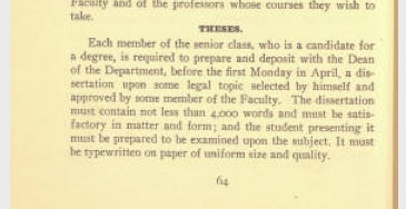 Emmett had to write a thesis prior to graduation from law school. This only gives minor specifications; nothing about it having to be 'original work.' Perhaps that was more understood back in the day. Source: www.stetson.edu