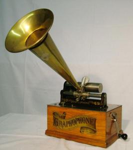 Emmett's family had a graphophone that looked something like this model. Source: Phonojack