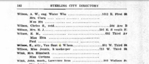 Emmett's address in Sterling. Source: Ancestry.com