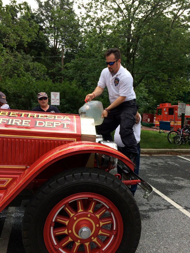 After just driving it around the block twice, the fireman had to refill the radiator.