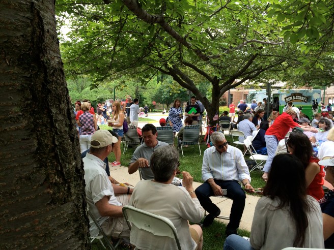 We hung out with friends as the kids played on the playground.