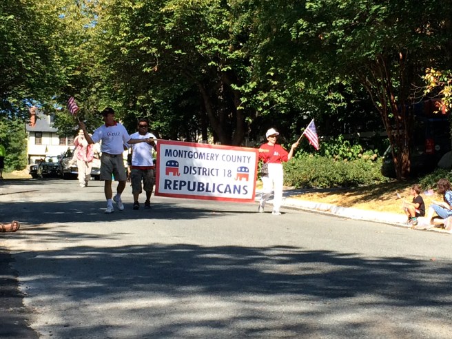 They kept the Dems separated from the Reps in the parade by about a good five minutes. Wouldn't do to have a fist fight in the street.