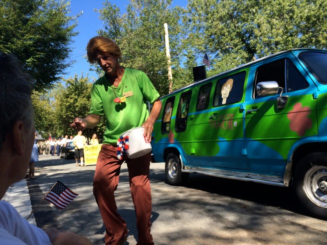 That is Shaggy, not Trump with a really bad hair day, handing out snacks to my kids.
