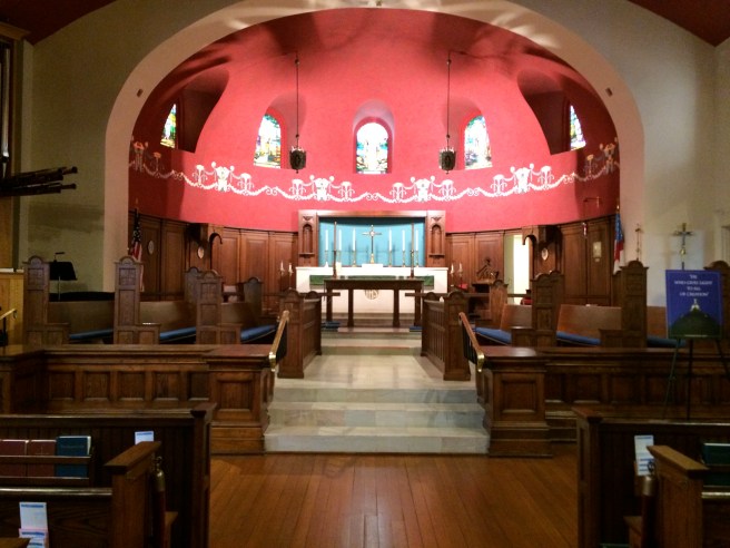 Emmett's casket would have been placed right before the marble steps, at the center.