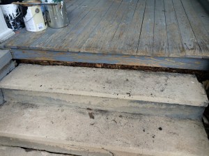 The back porch steps to what was the kitchen during Emmett's time. 