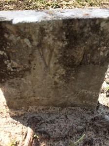 We had to feel the initials on the stone, the letters are rather worn down.