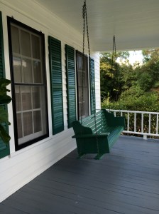 One of my favorite things about this house -- the porch swing. I can see Emmett sitting there, rocking back and forth, perhaps seated with his father, talking.