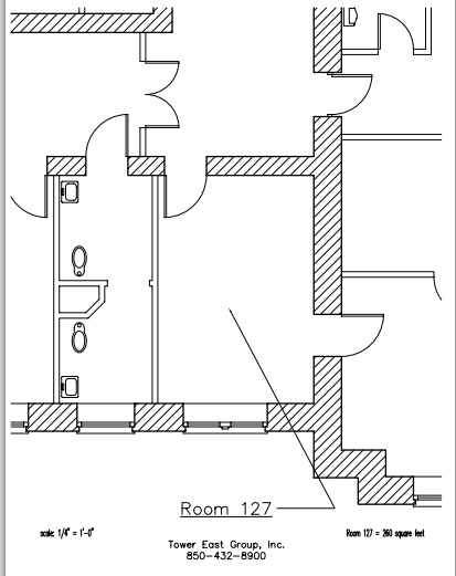 One of the former patient rooms reserved for treating inebriates, now Room 127, Tower East, aka historic Pensacola Hospital. Source: Tower East Group, Inc.