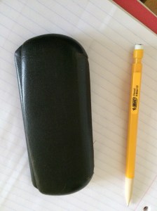 It came in a hard shell leather case about the size of a pencil.