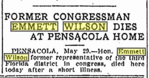 The June 1 edition of The Tampa Tribune mentioned his death, but his hometown paper had nothing about Emmett's death. At all. Source: Genealogybank.com