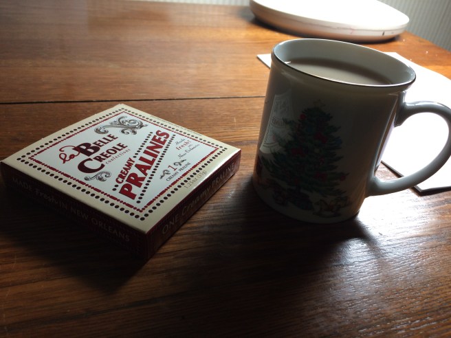 A good old New Orleans praline and a cup of tea.