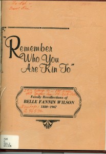 Belle Fannin Wilson's genealogy. The original document is in the archival holdings at the Miami-Dade Library.