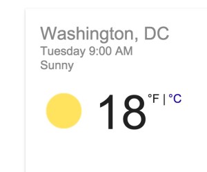 Oh goody. Just one degree short of today's high.