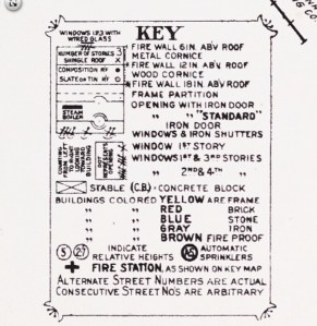 Key to the Sanborn maps.
