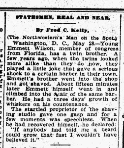 Source: The Daily Northwestern, Oshkosh, Wisconsin. May 29, 1914