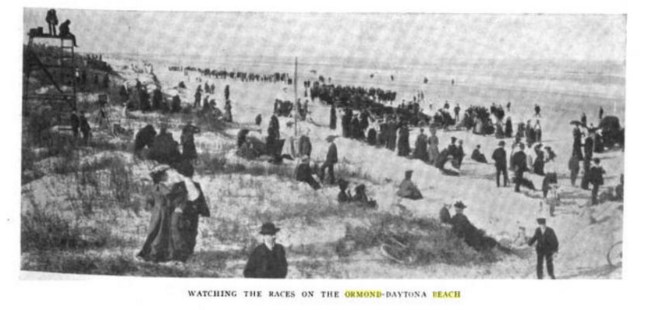 A snapshot of the races at the beach, from 1907. Source: The Motor Way magazine, from Google Books.