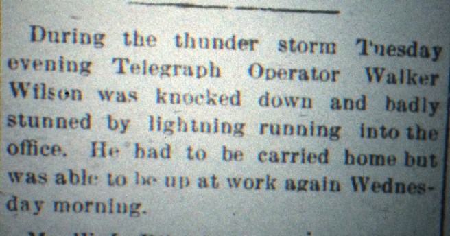 The telegraph operator's job was important -- and dangerous at times. Source: The Chipley Banner, July 1902