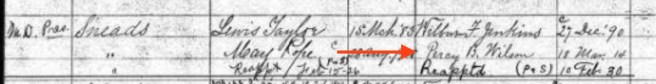 Percy was appointed Postmaster of Sneads, Florida, Marcy 18, 1914. Source: U.S. Appointments of Postmasters, 1832-1971, via Ancestry.com