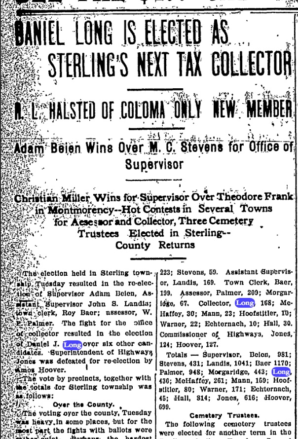 Source: The Sterling Evening Gazette. April 3, 1907.