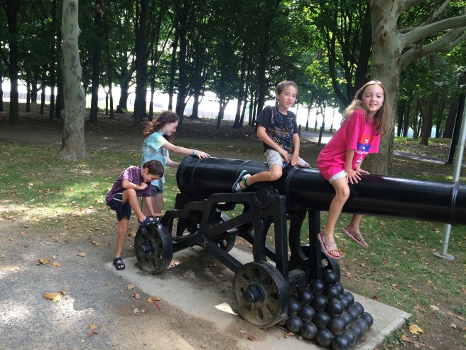 The kids playing on the cannon outside of Ft. George, Ontario.