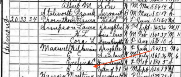 Here's the census of 1900 showing that Emmett's grandfather (who went by 'Emmett'; hence the "E.A." in the list) was living with his son and daughter-in-law on Belmont Street in Pensacola. Source: U.S. Census, 1900