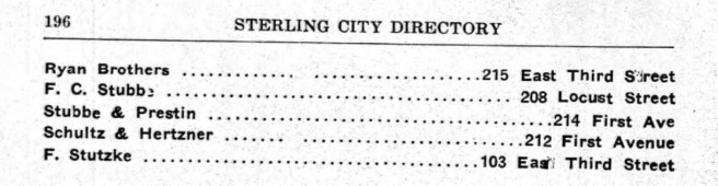 The rest of the listing for Sterling's saloons in 1906. Source: Ancestry.com